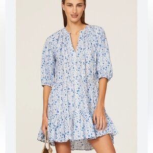 Apiece Apart Organic Cotton Mitte Mini Floral Dress Size xs